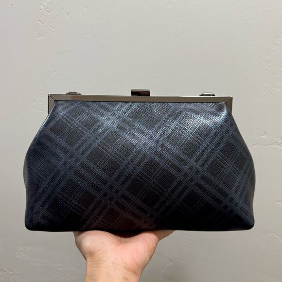 Plaid Print Genuine Deer-hide Leather Purse/Push Lock Metal
Frame Shoulder Bag - Picture 6 of 16